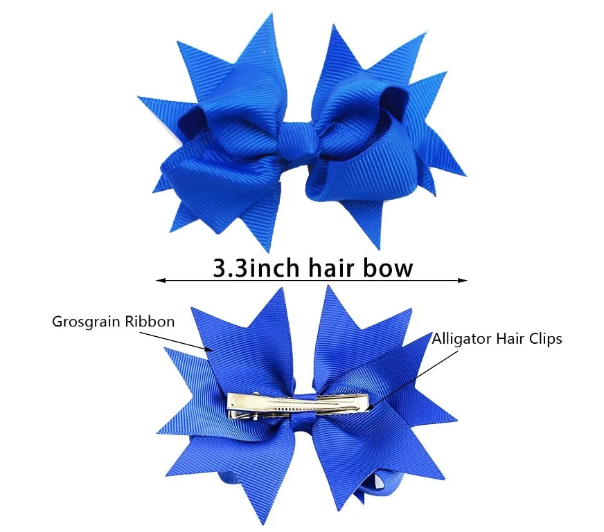 40Pcs Baby/Kids Girls Solid Ribbon Bow Hair Clips