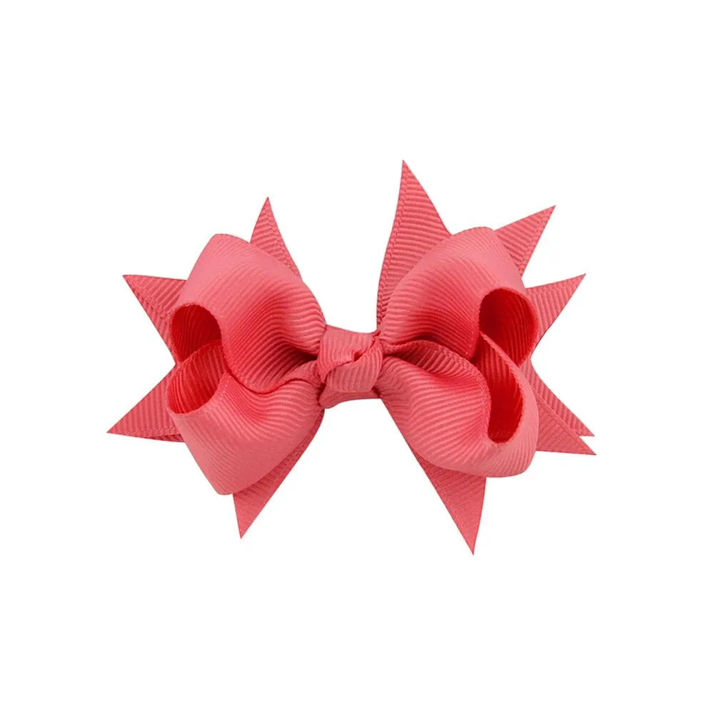 40Pcs Baby/Kids Girls Solid Ribbon Bow Hair Clips