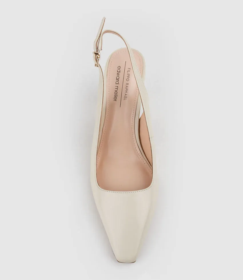ALIDA75 Chiselled Slingback in Offwhite Calf