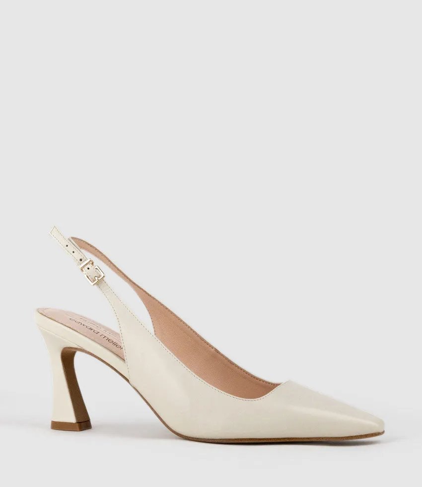 ALIDA75 Chiselled Slingback in Offwhite Calf