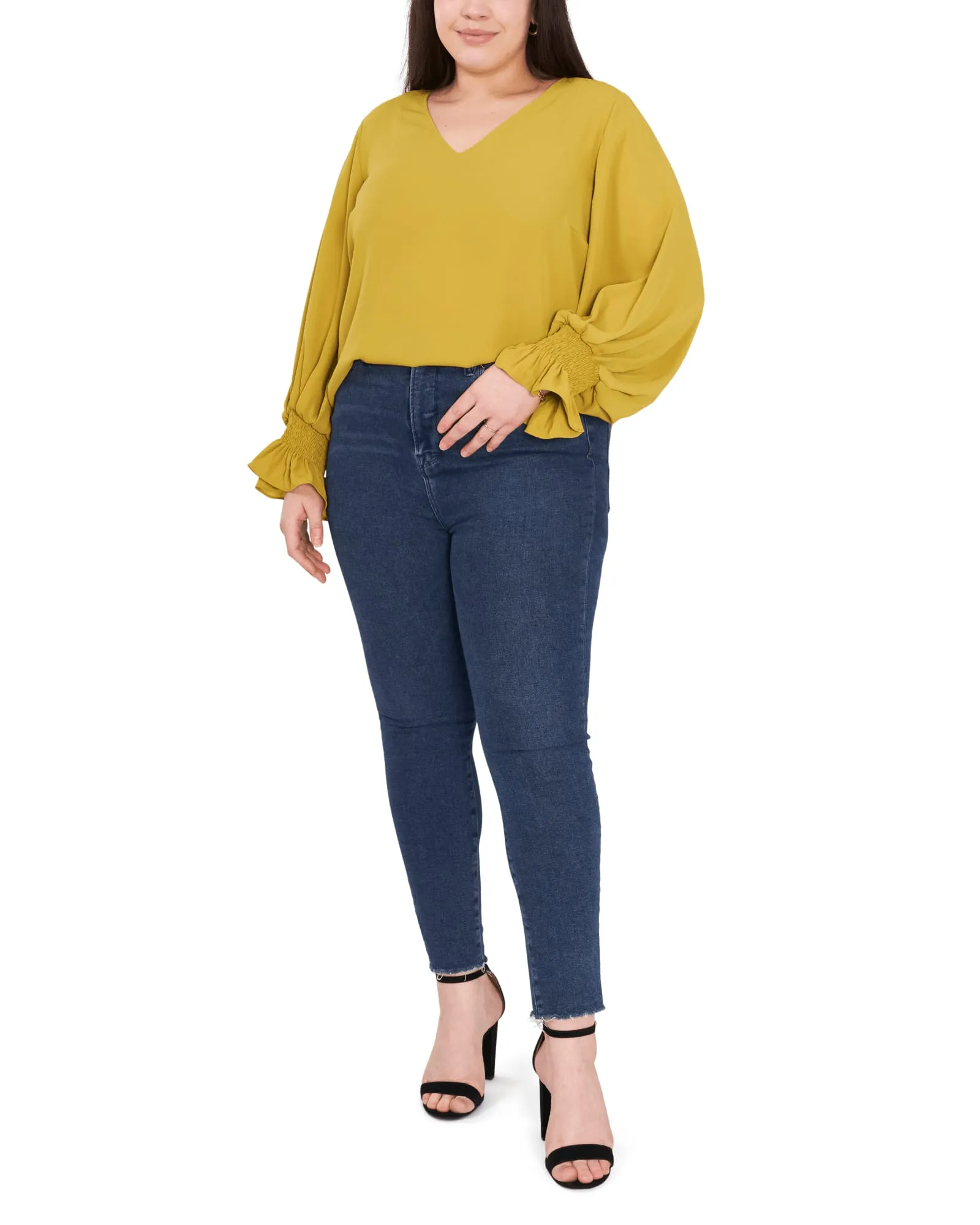 Allie V-Neck Blouse | Avocado