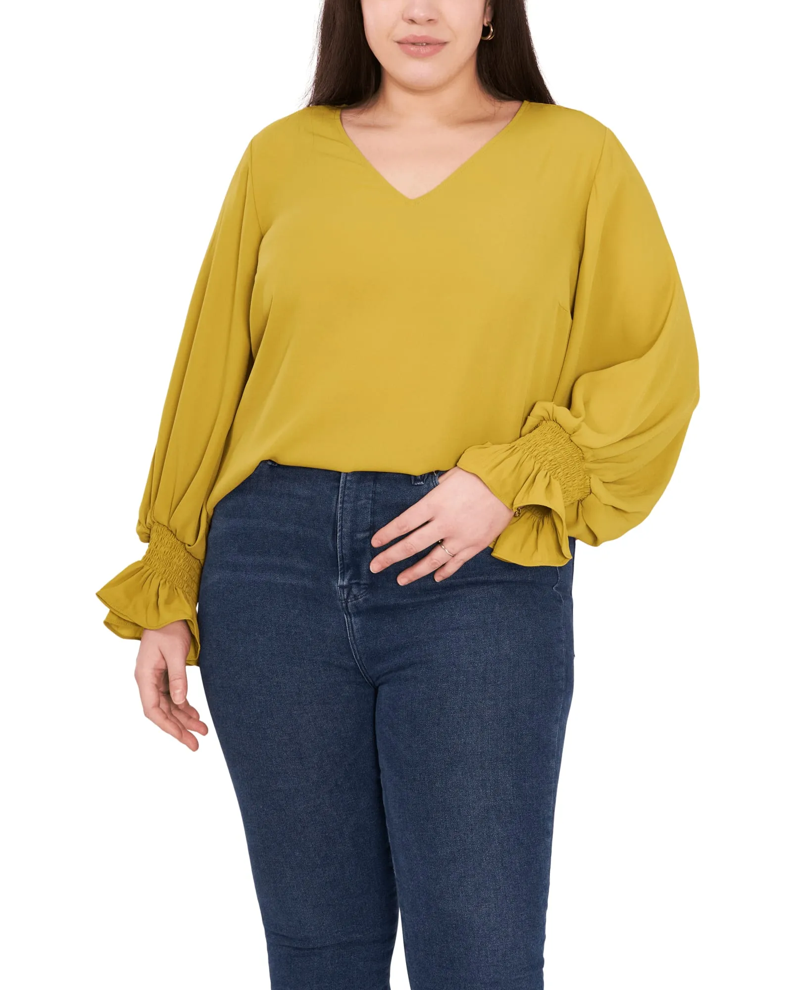 Allie V-Neck Blouse | Avocado