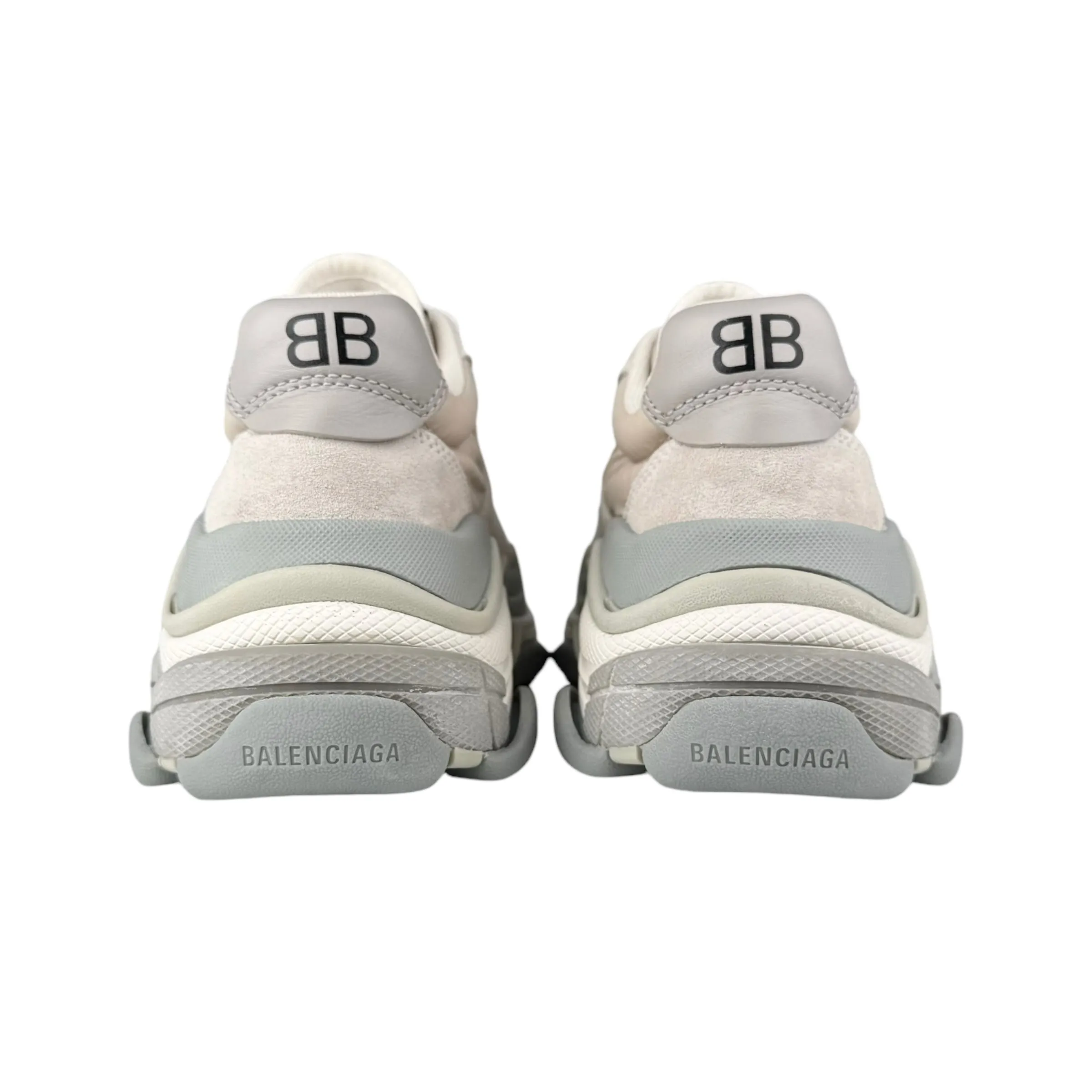 Balenciaga 524042 Gris Clair Velour & Nylon Triple S Sneakers