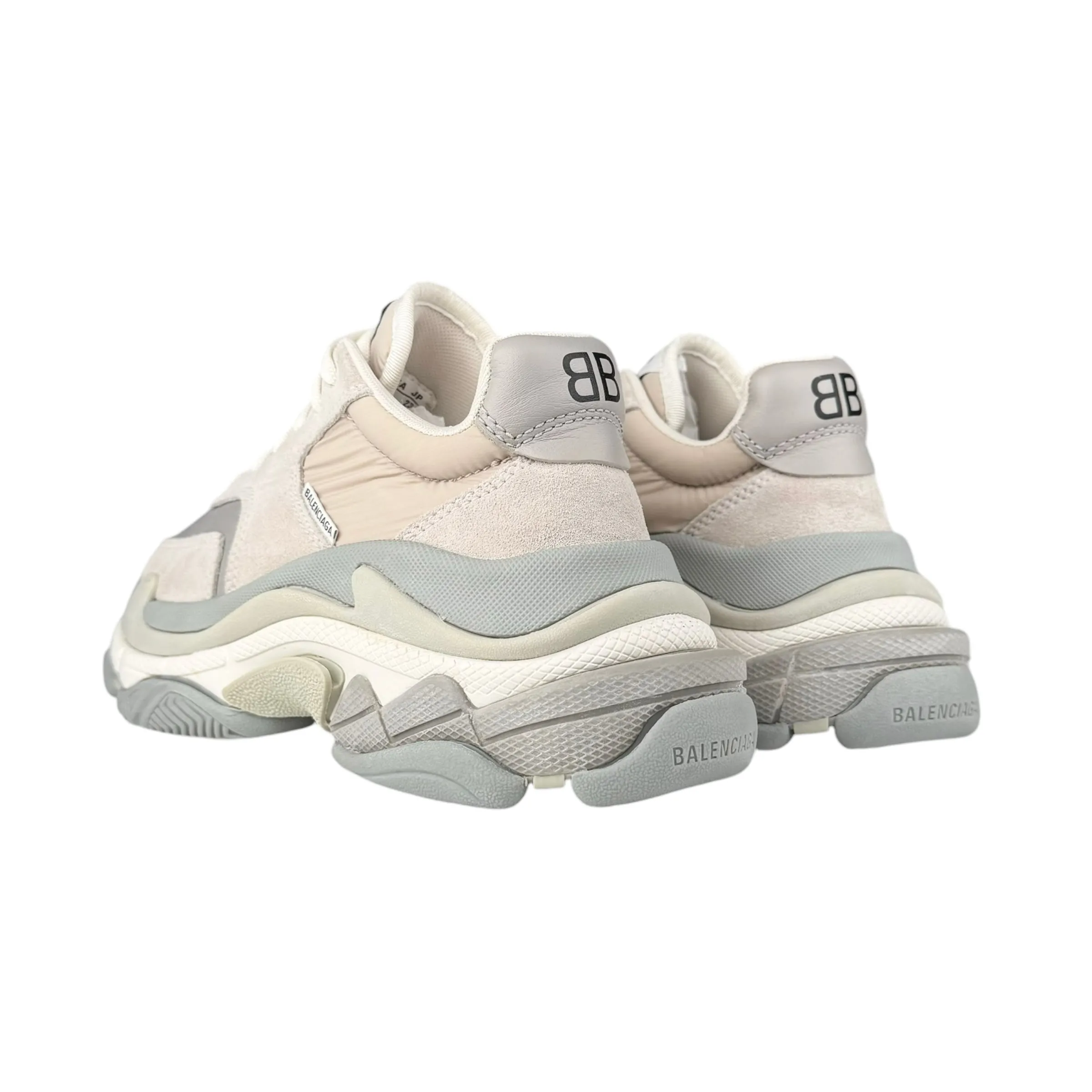Balenciaga 524042 Gris Clair Velour & Nylon Triple S Sneakers