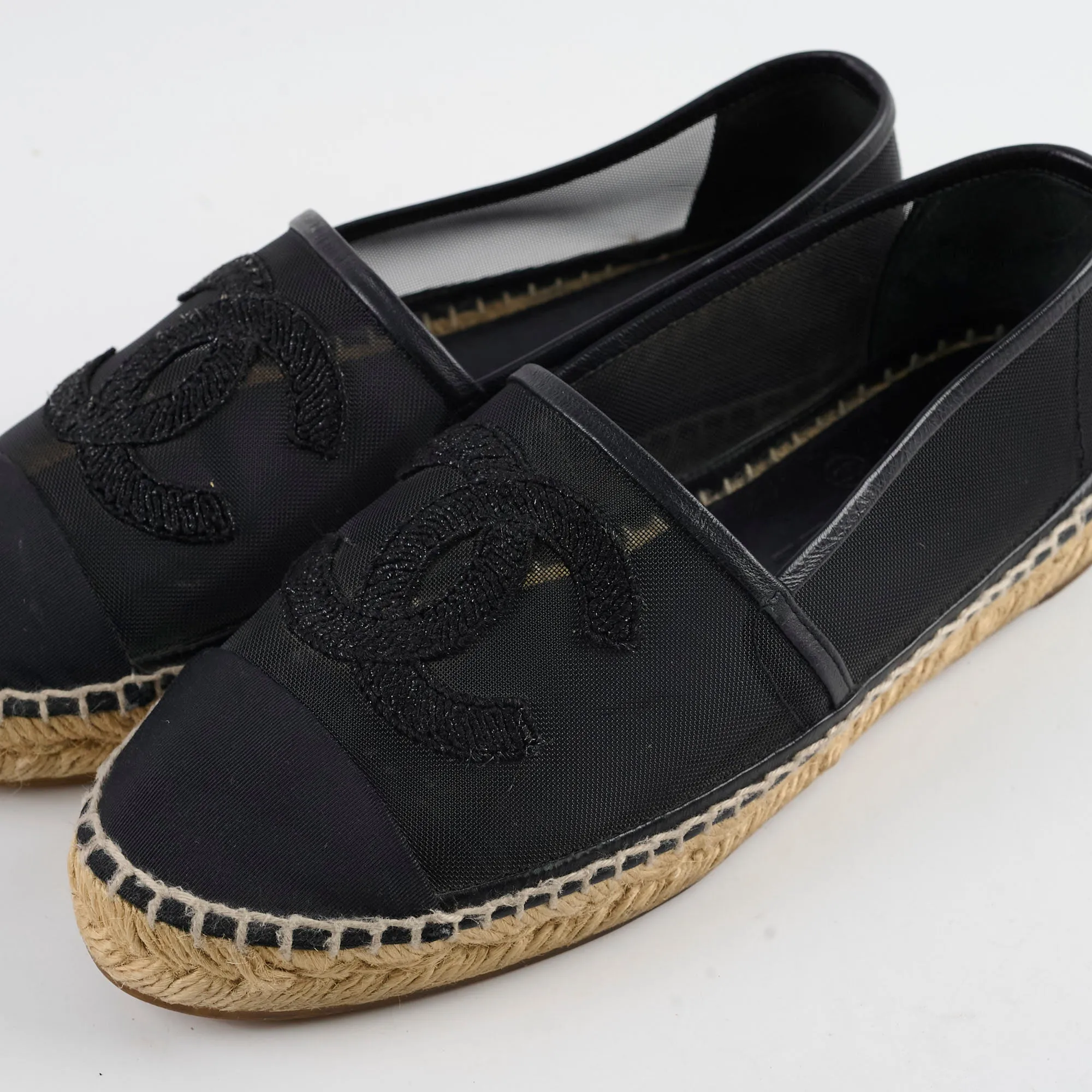 Chanel Espadrilles Mesh Black Size 37