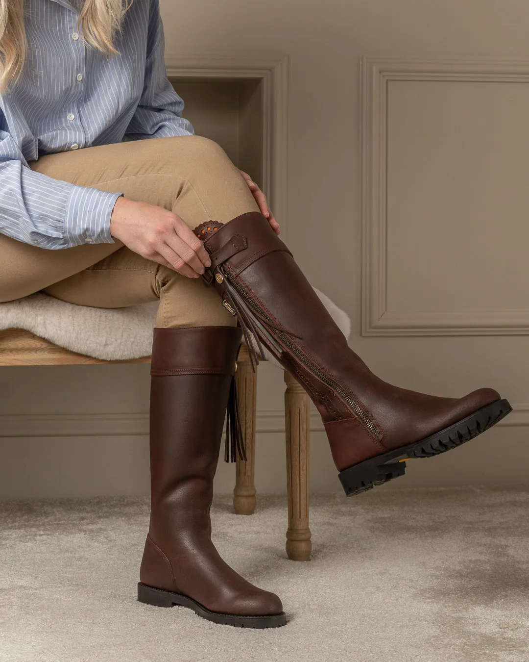 Classic Spanish Riding Boots Vibram Tread Sole
