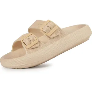 Double Buckle Adjustable Flat Sandals