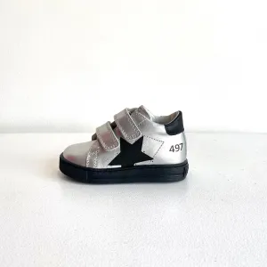 Falcotto Baby Girl's Silver & Black Sasha Trainers