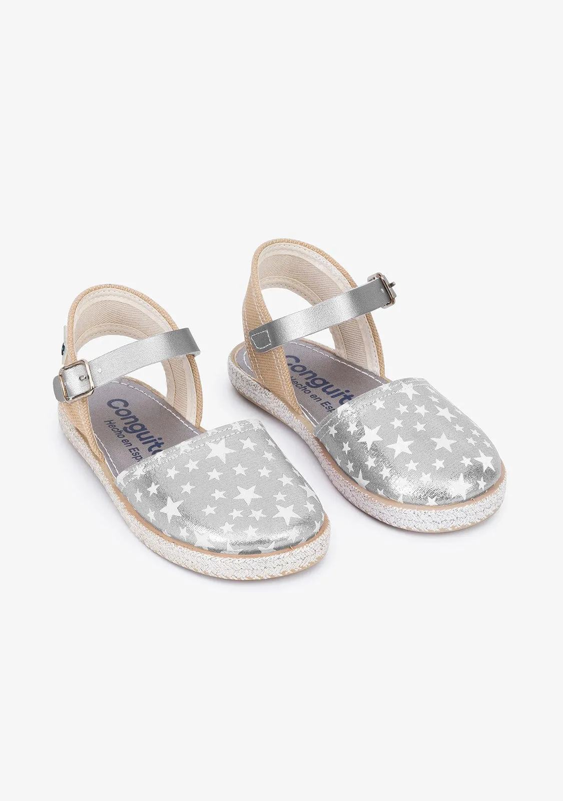 Girl's Star Silver Glow Espadrilles