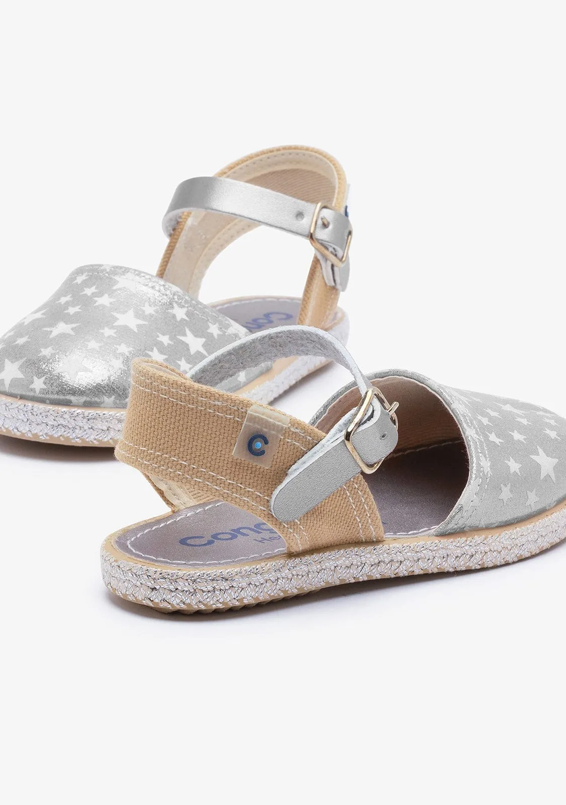 Girl's Star Silver Glow Espadrilles