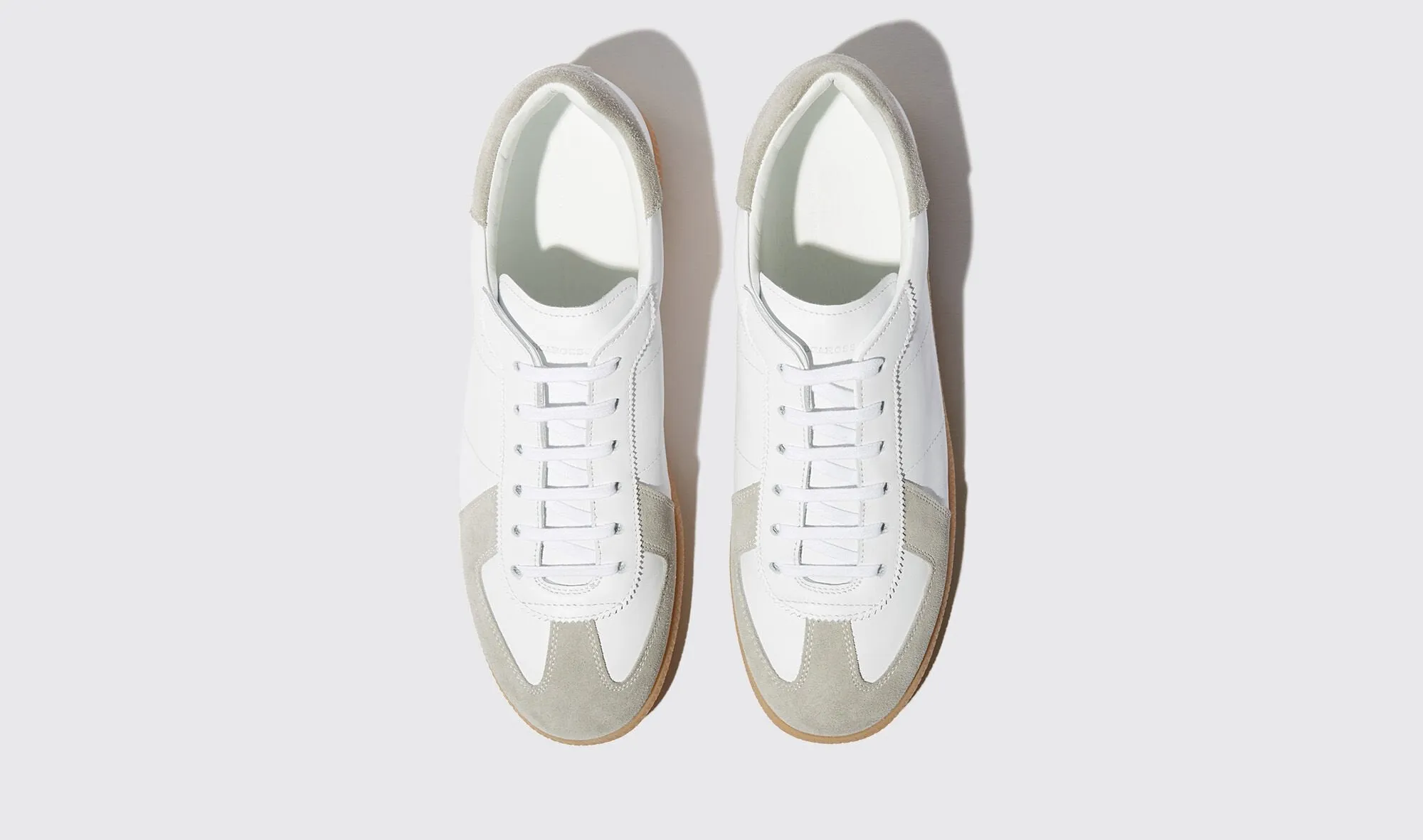 Height Increasing White Leather and Grey Suede Devin Lace Up Sneakers - Summer 2024 Collection