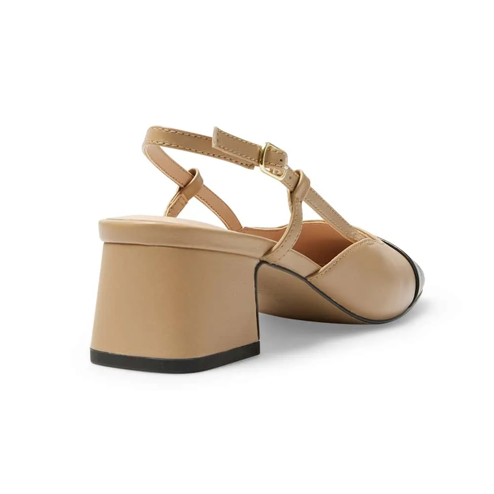 Herald Heel in Black And Nude Leather
