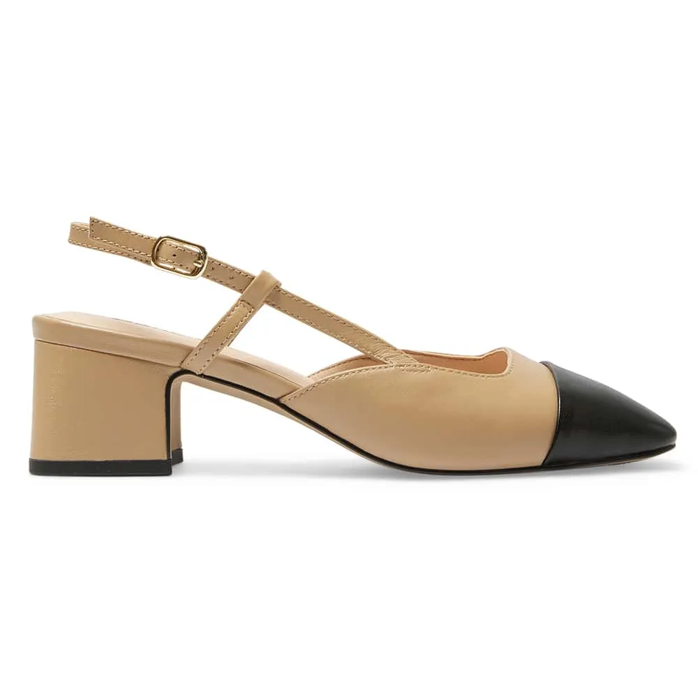 Herald Heel in Black And Nude Leather