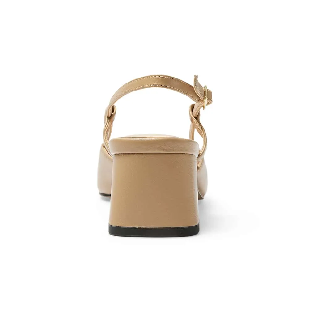 Herald Heel in Black And Nude Leather