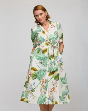 HINSON WU - LUCA ELBOW SLEEVE BOTANICAL PRINT DRESS