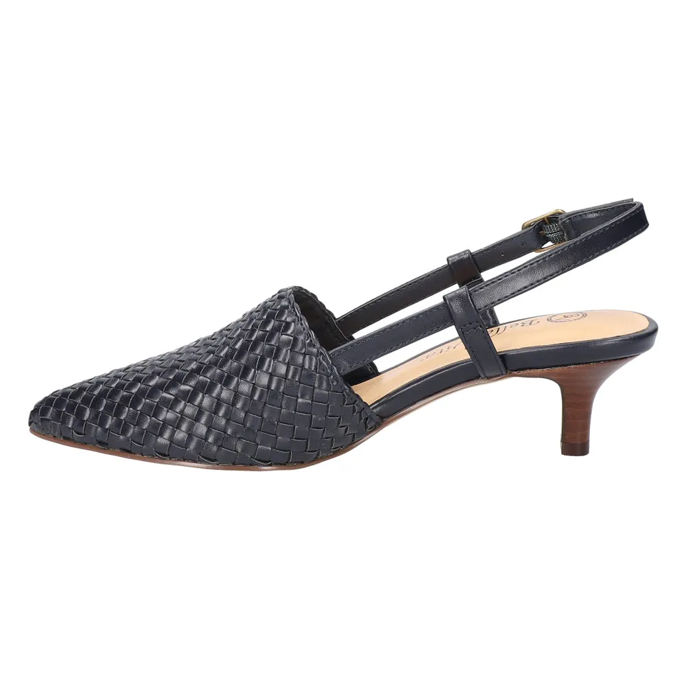 Kaisley Pointed Toe Kitten Heel Slingback Pumps