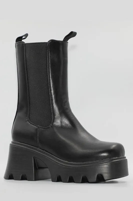 Lug Sole Long Chelsea Boots