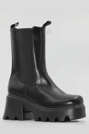 Lug Sole Long Chelsea Boots