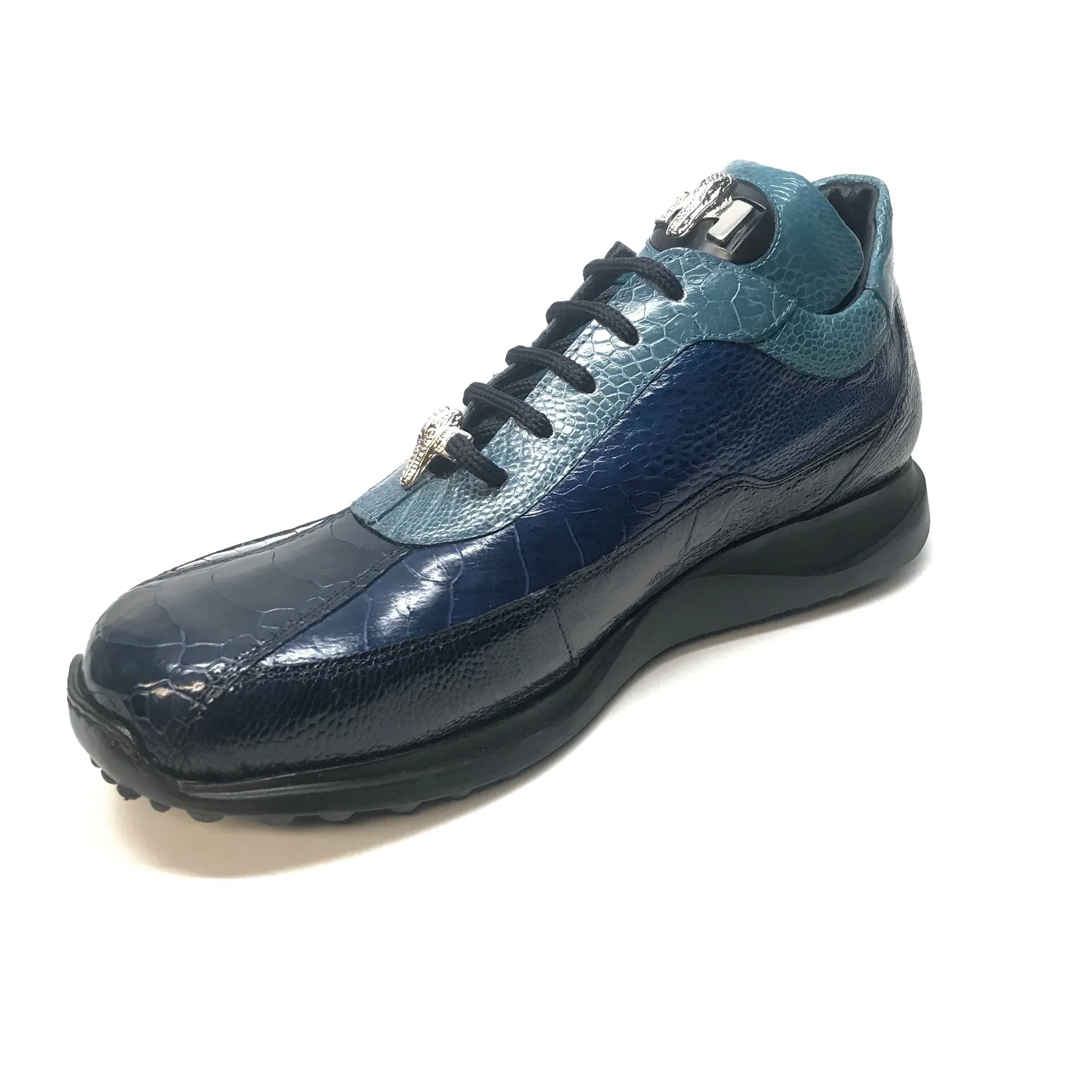 Mauri 8727 Navy Three tone Ostrich Leg Sneakers