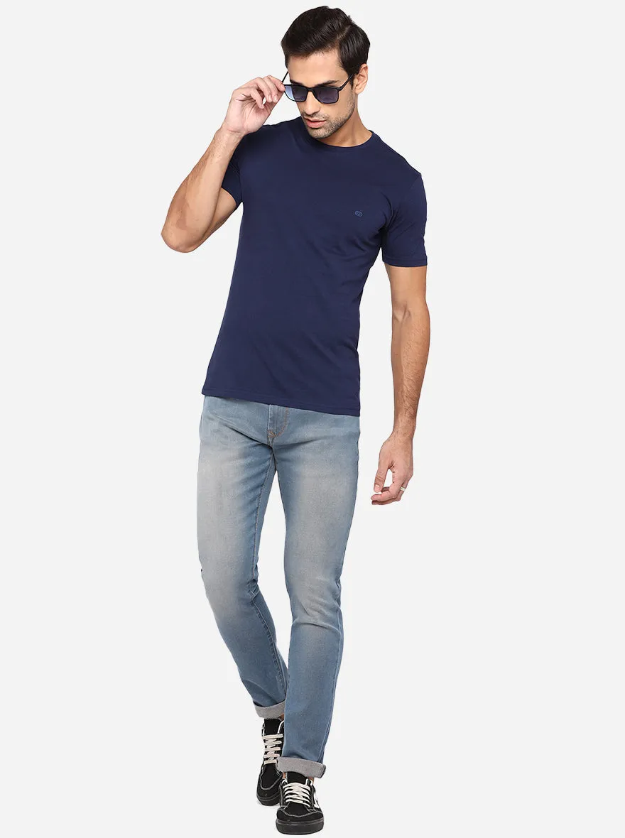 Mid Blue Washed Narrow Fit Jeans | Greenfibre