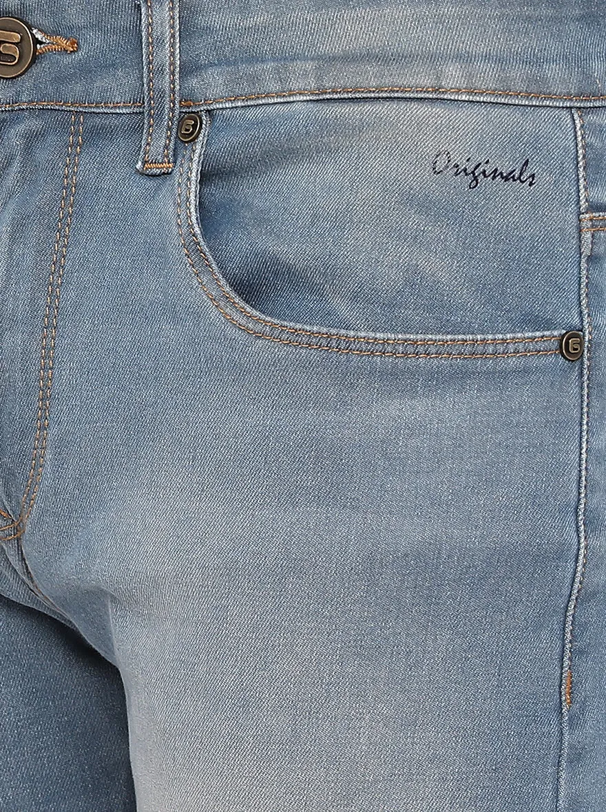 Mid Blue Washed Narrow Fit Jeans | Greenfibre