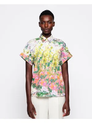 MIRTO 1956 - BRUSHSTROKE PRINT COTTON SHIRT