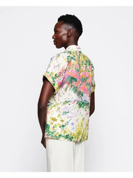 MIRTO 1956 - BRUSHSTROKE PRINT COTTON SHIRT