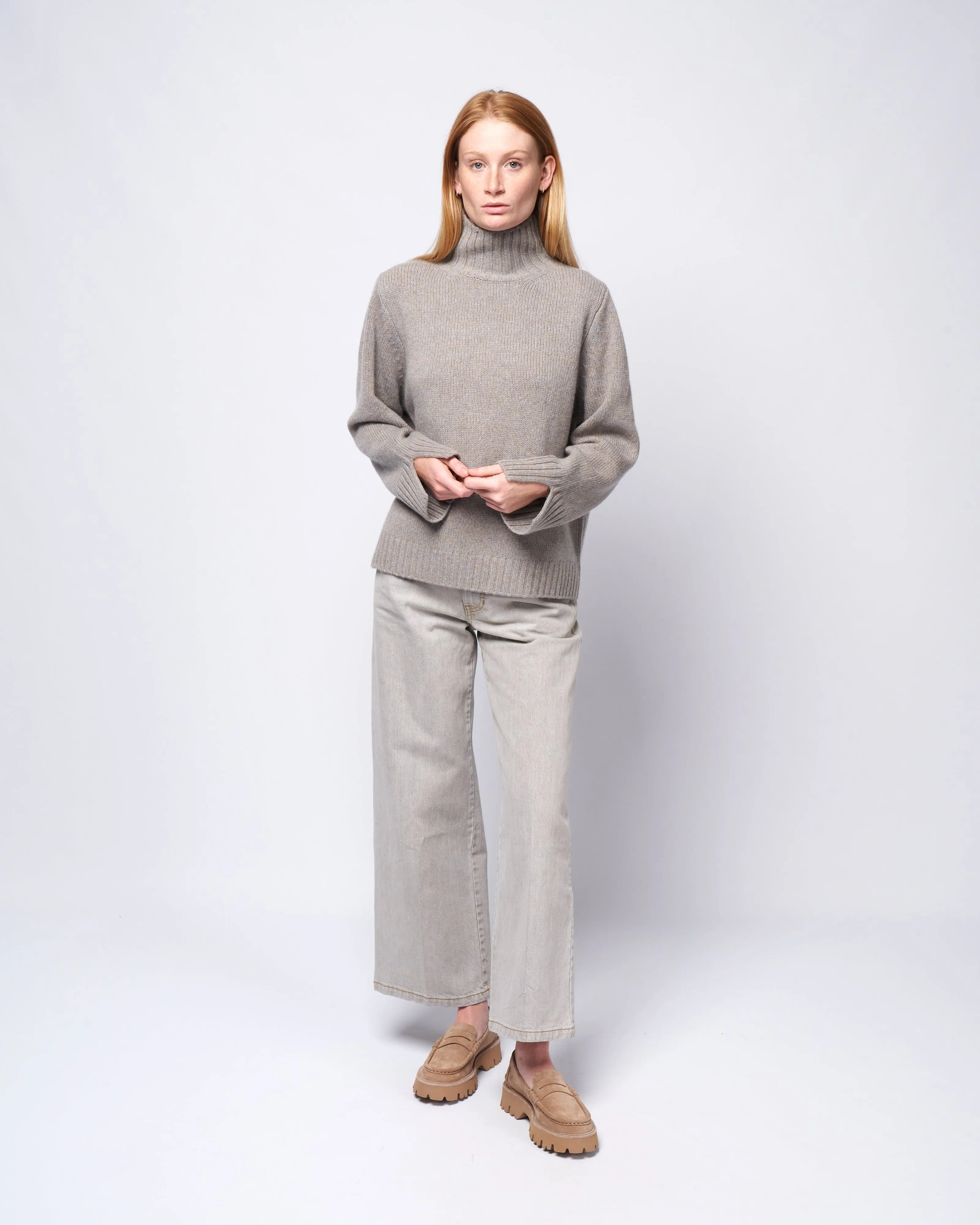 mockneck sweater - cashmere