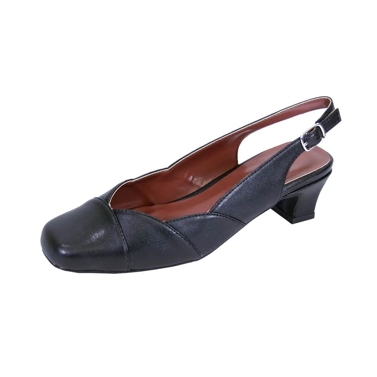PEERAGE Eve Women's Wide Width Leather Slingback Pumps