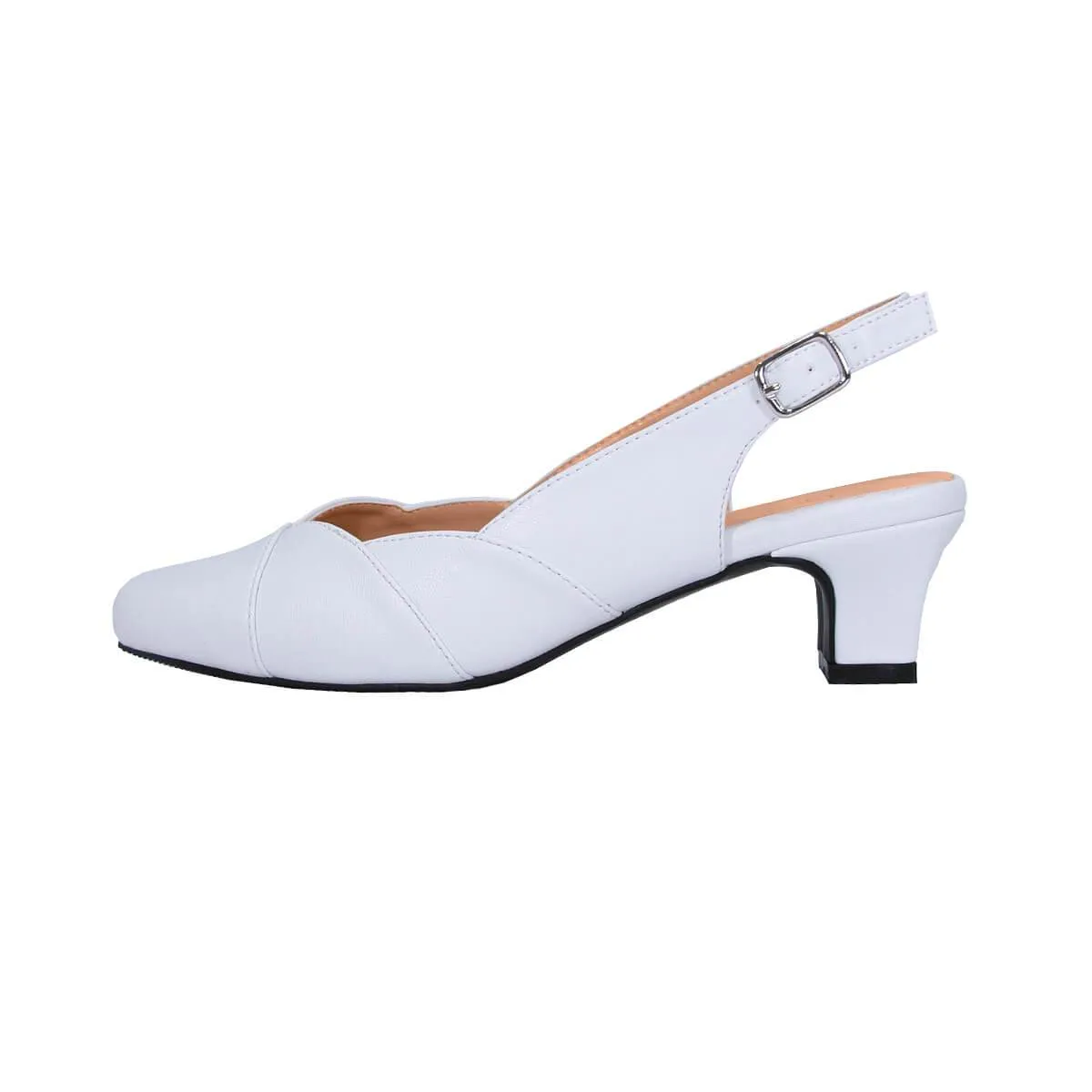 PEERAGE Eve Women's Wide Width Leather Slingback Pumps