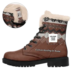 Personalized company gifts, Personalized Corporate Gifts Personalized?Grid?Design?Boots,?Custom?Christmas?Boots,?Warm-Fur?Boot Gift,WB-23020137