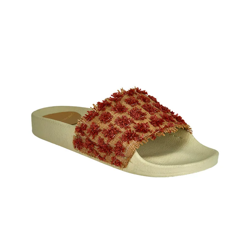 Pom Elastic Slide - Natural Burnt Orange