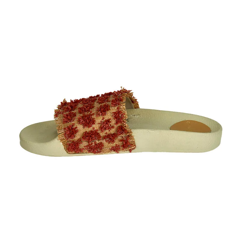 Pom Elastic Slide - Natural Burnt Orange