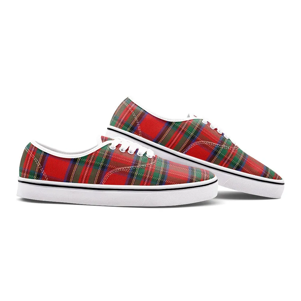 Red Green Blue Tartan Plaid Loafer Sneakers