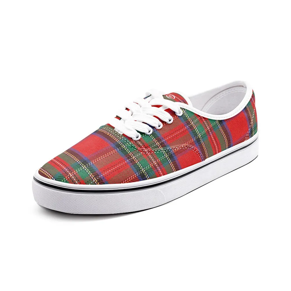 Red Green Blue Tartan Plaid Loafer Sneakers
