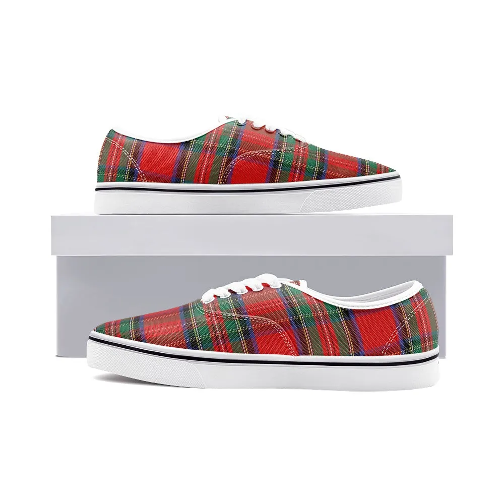 Red Green Blue Tartan Plaid Loafer Sneakers