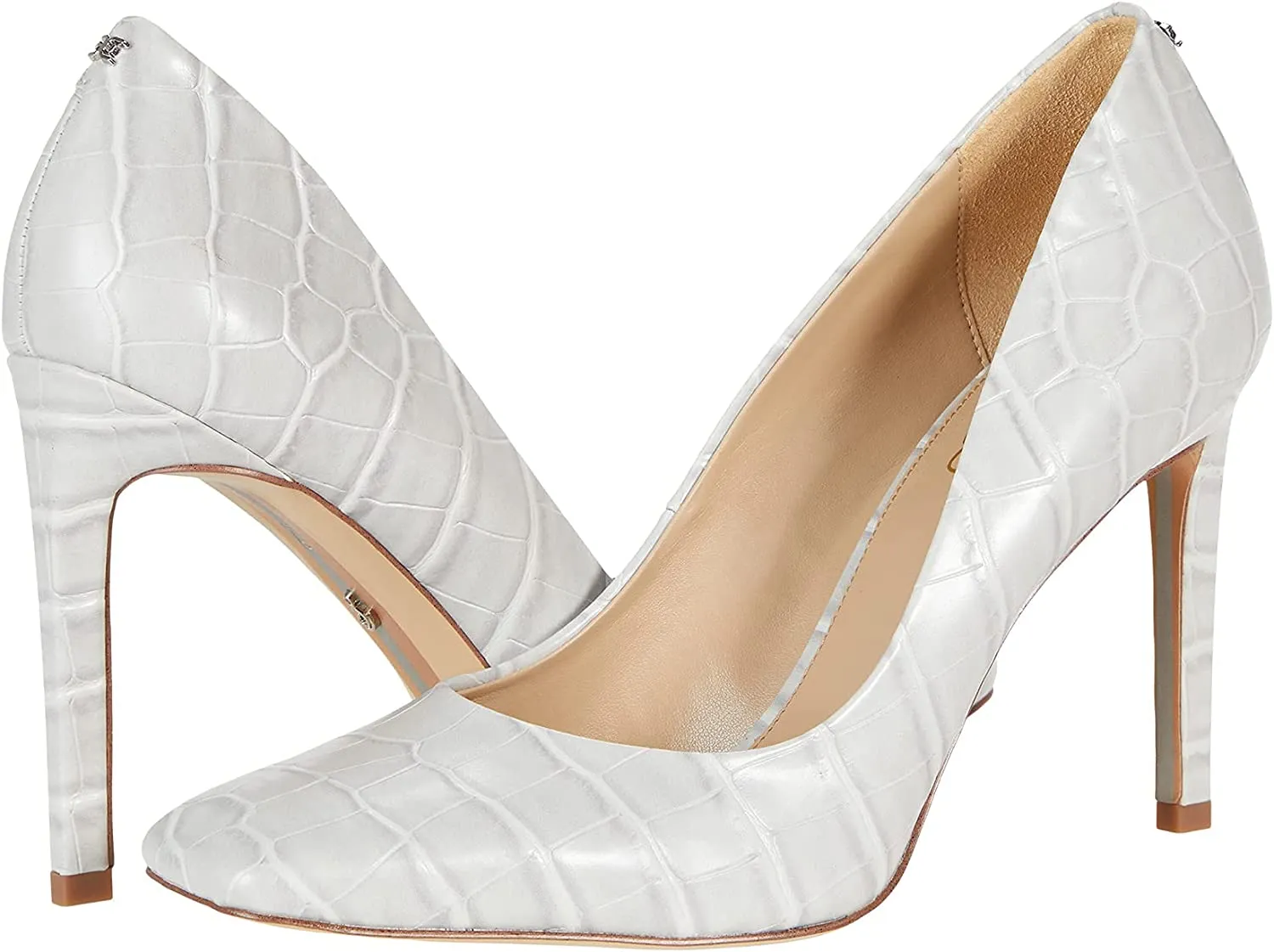 Sam Edelman Beth Pebble Grey Stiletto Heel Pointed Toe Slip On Fashion Pumps
