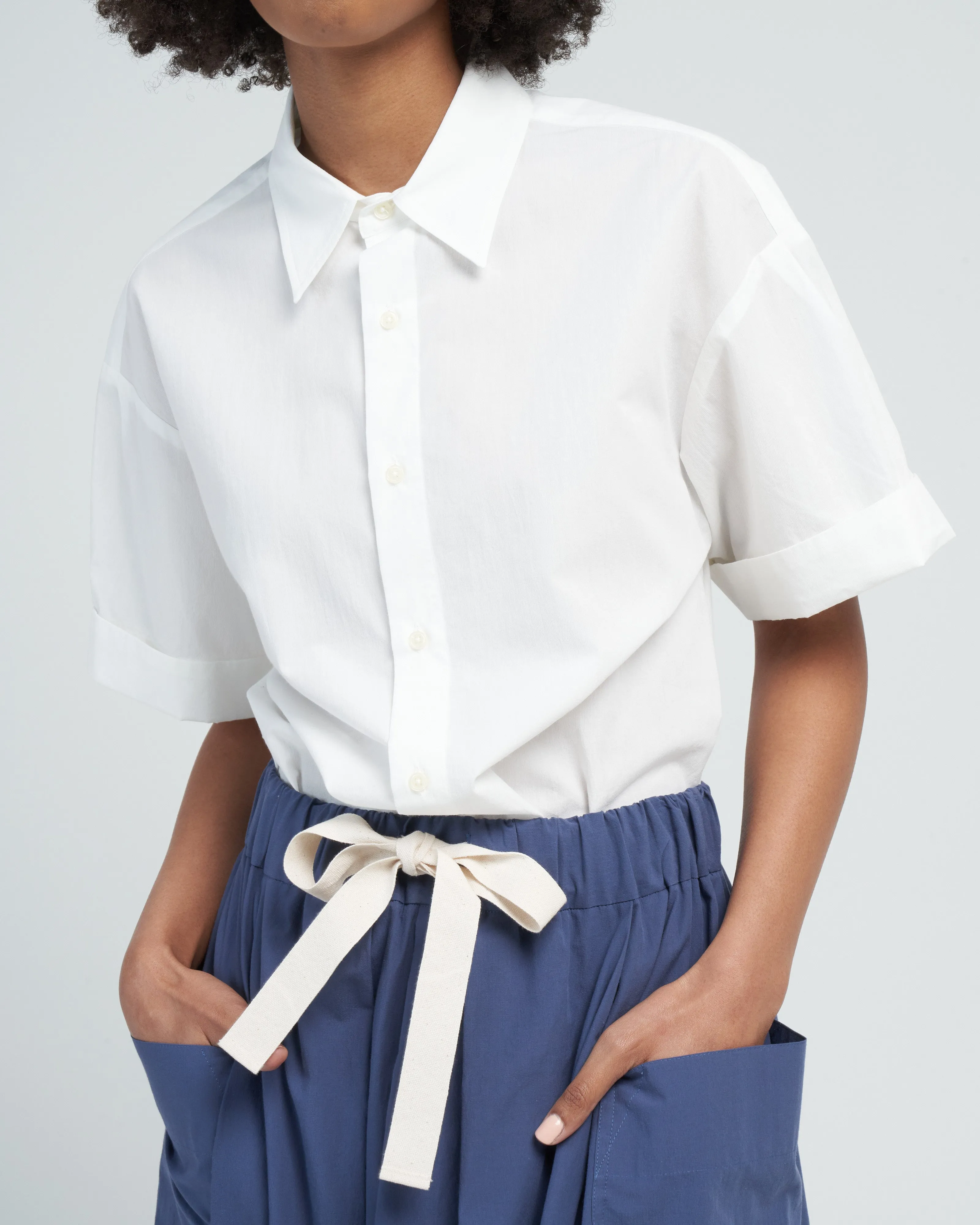 seersucker shirt - white