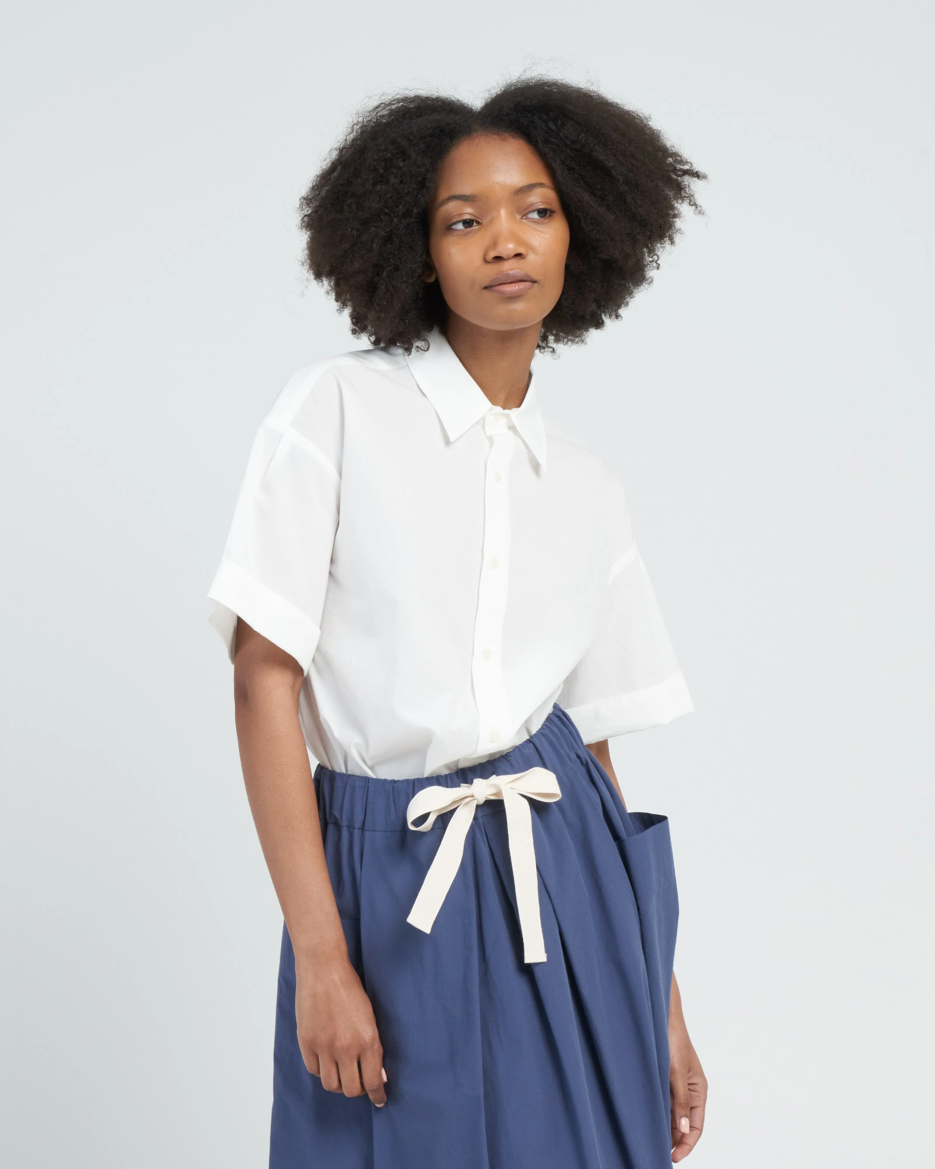seersucker shirt - white