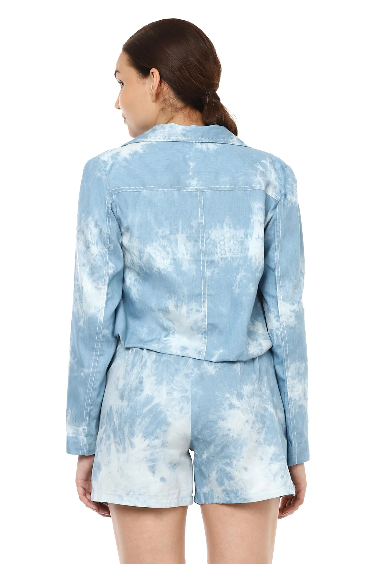 Sky Blue Shaded Denim Jacket