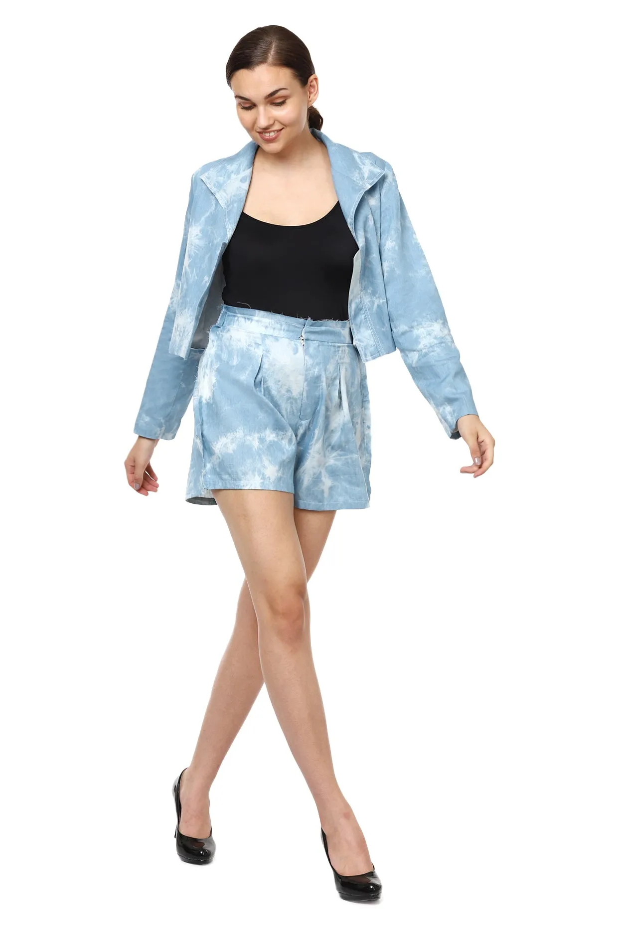 Sky Blue Shaded Denim Jacket