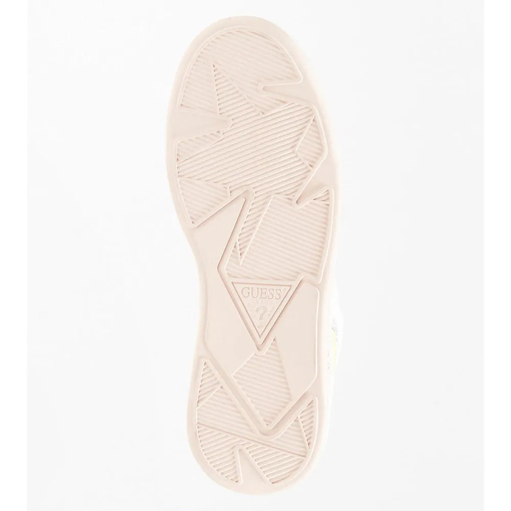 Sneakers Alte Donna GUESS con Glitter Colore Bianco - Argento Linea Maega