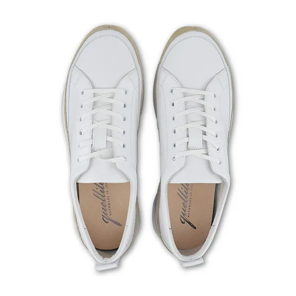 Sneakers bianca riporto camoscio