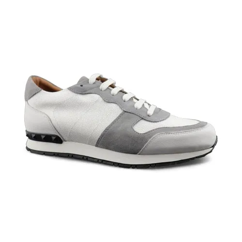 Sneakers in pelle bianche e camoscio