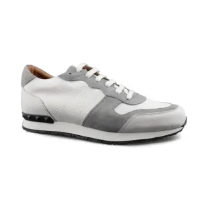 Sneakers in pelle bianche e camoscio