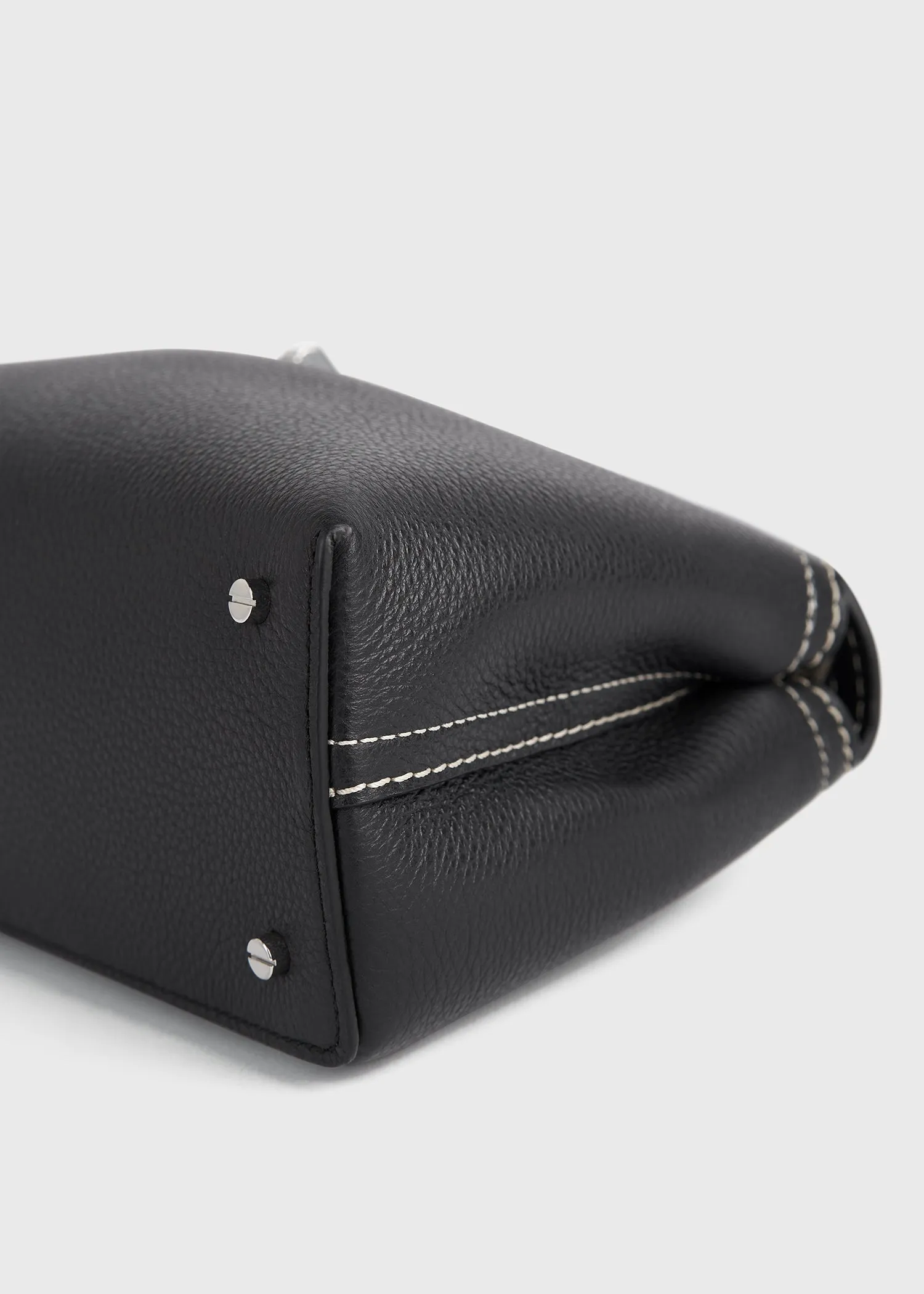 T-Lock grained-leather clutch black