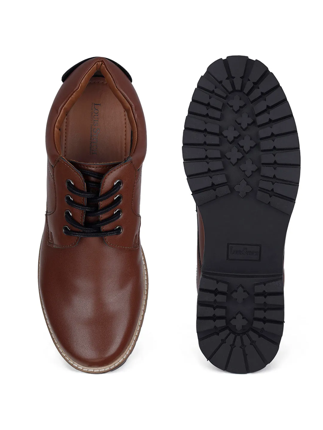 Tan Handcrafted Derby Lace Up Boots