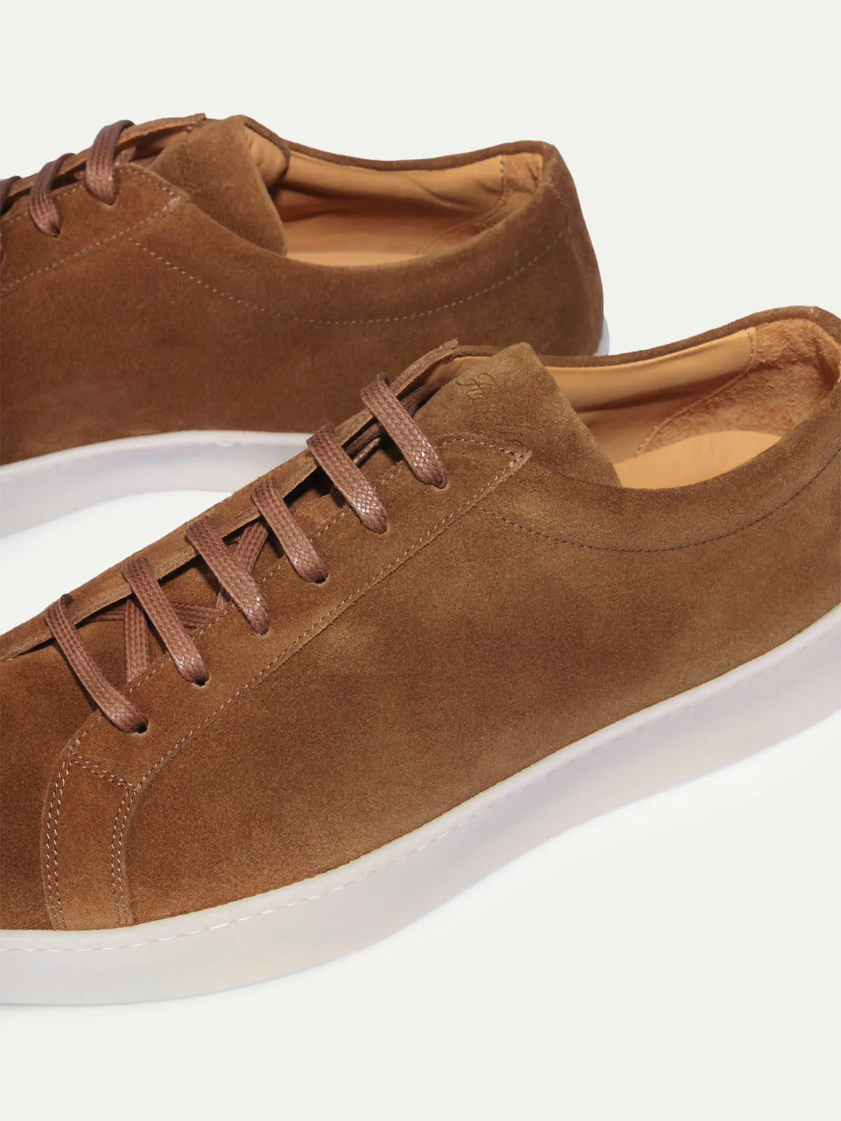 Tan Suede Astrid Lace Up Sneakers - AW24