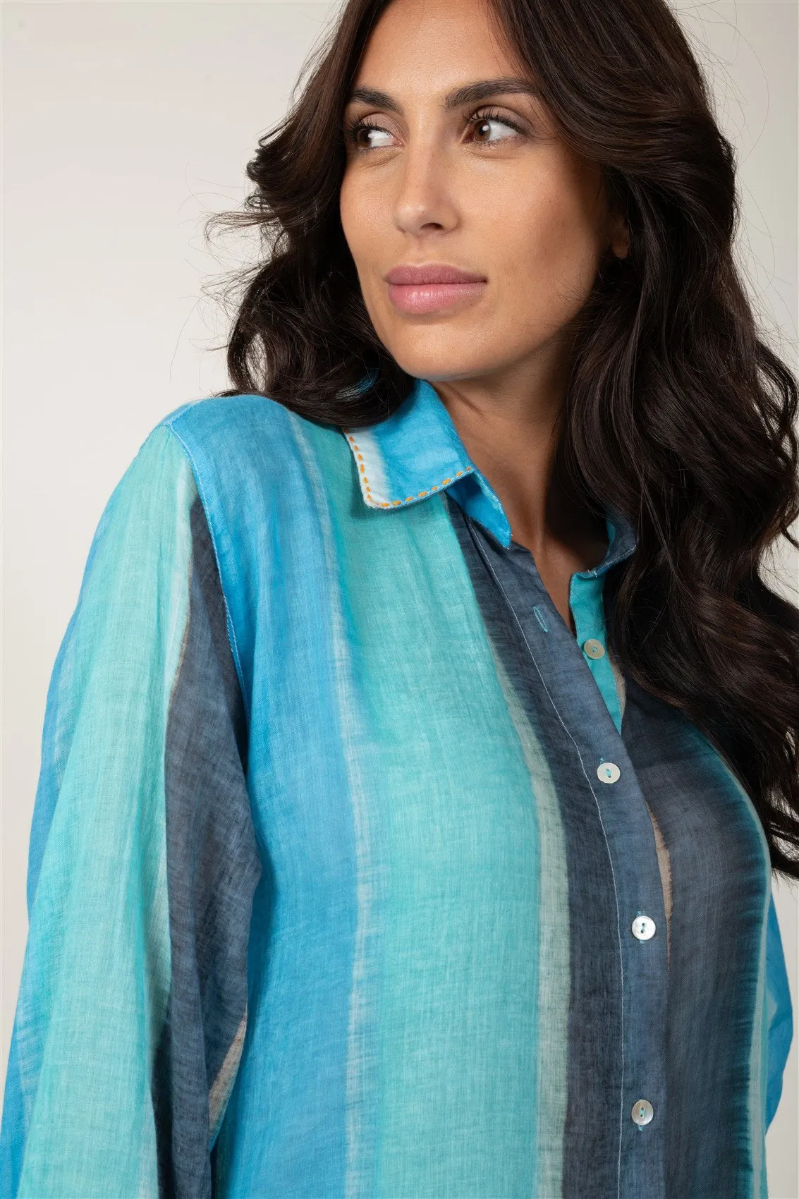 TERRE ROUGE - LONG SLEEVE TUNIC OR POOL COVERUP WITH POCKETS