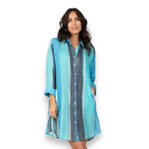 TERRE ROUGE - LONG SLEEVE TUNIC OR POOL COVERUP WITH POCKETS